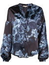 GOLD HAWK FLORAL-PRINT LONG-SLEEVE SHIRT