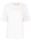 Moncler Broderie Anglaise Round-neck T-shirt In White