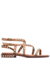 Ash Petra Stud-embellished Sandals In Nude And Neutrals