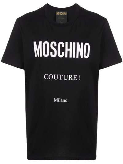 Moschino Logo印花t恤 In Black