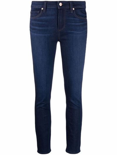 Paige Cindy High Rise Ankle Straight Jeans In Suncrest In Denim Scuro