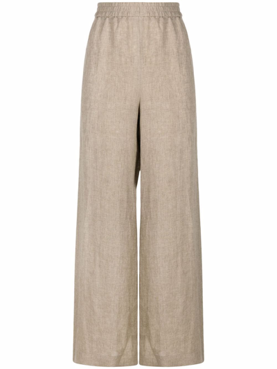 Fabiana Filippi Wide-leg Linen Trousers In Neutrals