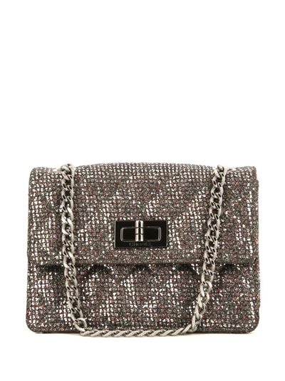 Pre-owned Chanel 2.55 Mini Metallic Flap Handbag In Grey