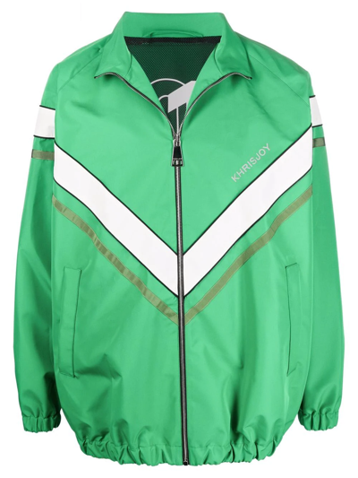 Khrisjoy Stripe-print Jacket In Green