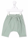 Teddy & Minou Drawstring Cotton Trousers In Green