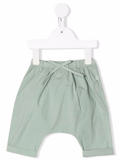 Teddy & Minou Babies' Drawstring Cotton Trousers In Aloe