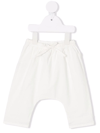 Teddy & Minou Drawstring Cotton Trousers In White