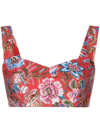DOLCE & GABBANA FLORAL JACQUARD BUSTIER-STYLE TOP