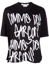 Comme Des Garçons Maxi Logo Print T-shirt In Black