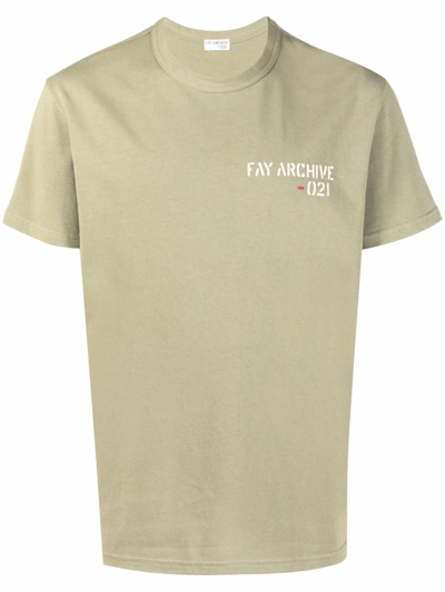 Fay Logo-print T-shirt In Green