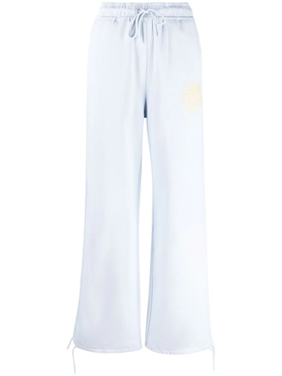 Ganni Isoli Drawstring Track Trousers In Heather