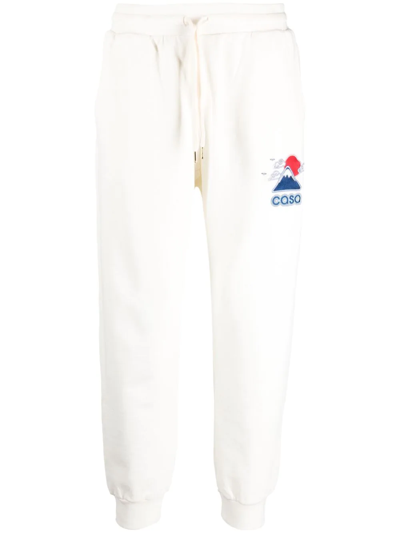Casablanca Logo-embroidered Drawstring Track Pants In White