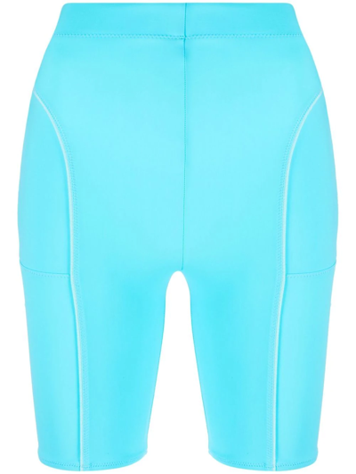 Jacquemus Ribbed-knit Cycling Shorts In Blue