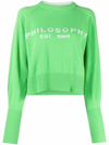 PHILOSOPHY DI LORENZO SERAFINI INTARSIA-KNIT LOGO JUMPER