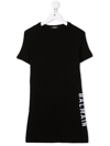 Balmain Logo Tape T-shirt Dress In Black