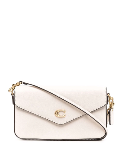 Coach Logo-plaque Leather Crossbody Bag In Neutrals