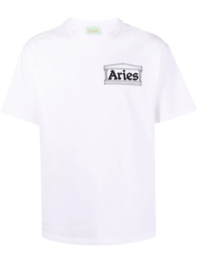 Aries Logo-print Short-sleeve T-shirt In Grey