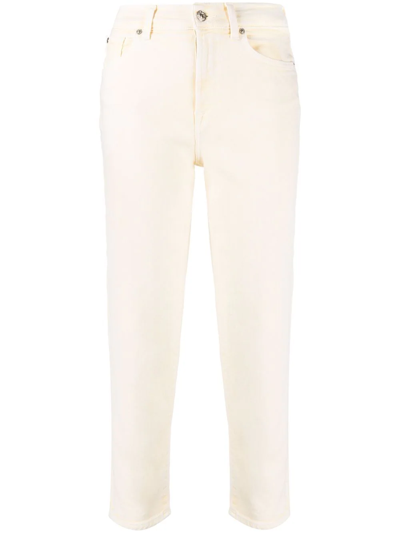7 For All Mankind High-waisted Straight Jeans In Yellow