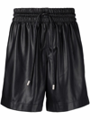 Proenza Schouler White Label Faux-leather High-waisted Shorts In Black