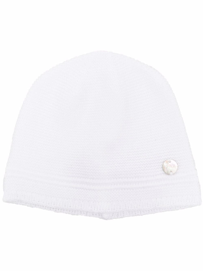Paz Rodriguez Babies' Cotton Knitted Hat In White