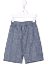 La Stupenderia Checked-print Elasticated-waist Shorts In Blue