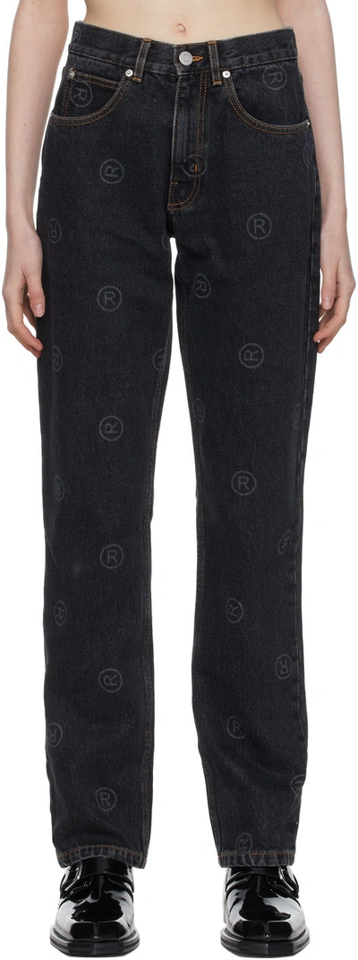 Martine Rose Ssense Exclusive Black Logo Print Jeans