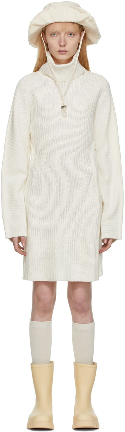Holzweiler Echo Knitted Mini Dress In Neutrals