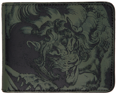 Dries Van Noten Black Green Fairytale Wallet In 606 Kaki
