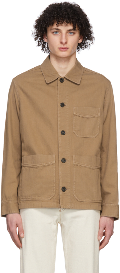 Apc Stefano Cotton-twill Chore Jacket In Brown