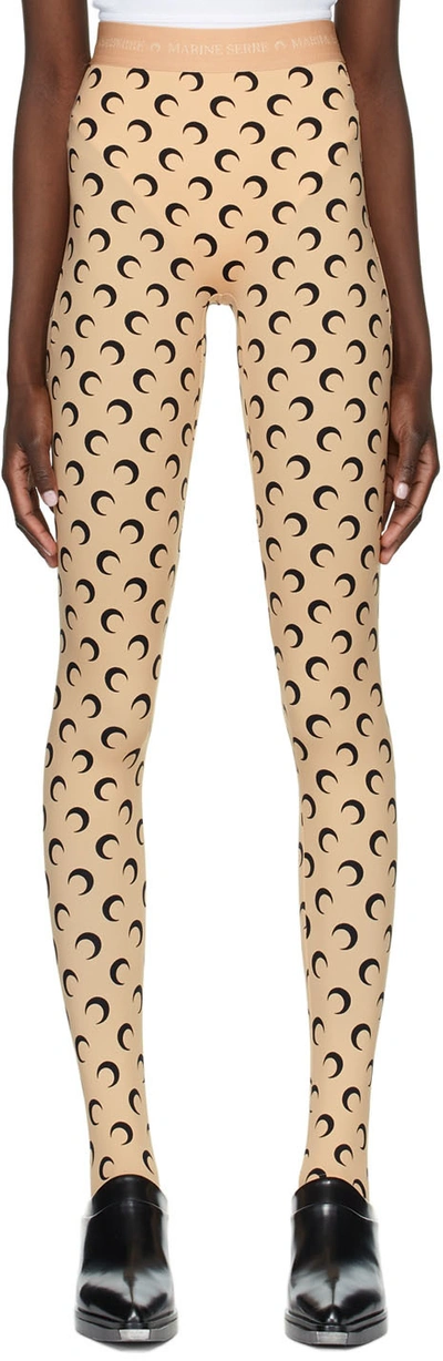 Marine Serre Recycled Moon Jersey Stirrup Leggings In Neutral