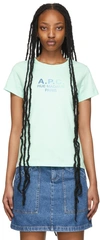 Apc Jenny Logo Cotton Jersey T-shirt In Vert Pale