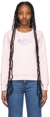 Apc Rue Madame Paris Cotton Sweatshirt In Faa Pink