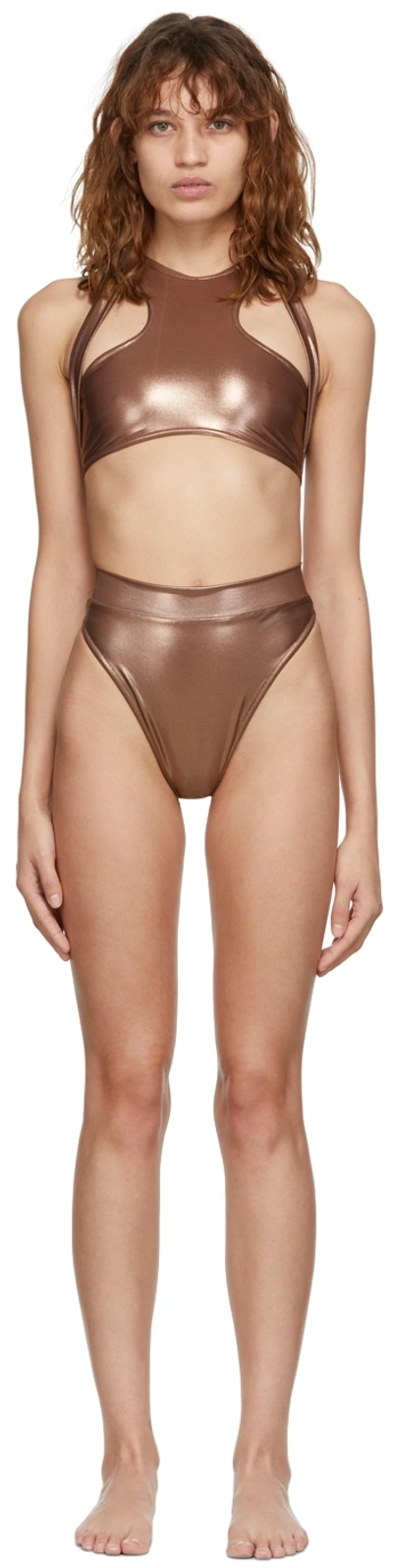 Andreädamo Ssense Exclusive Brown Halter Bikini In 003 0477 Nude