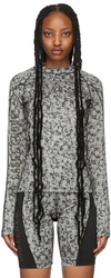 44 Label Group Black & Grey Teeth Sport Top In Black All Over Print