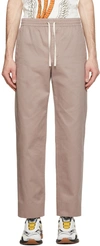 GUCCI TAUPE COTTON VINTAGE LOGO TROUSERS