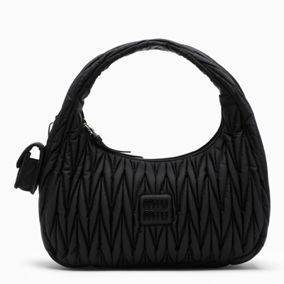 Miu Miu Black Miu Wander Matelassé Bag