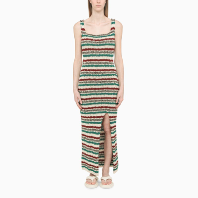 Marni Multicolour Striped Knitted Long Dress In Multicoloured