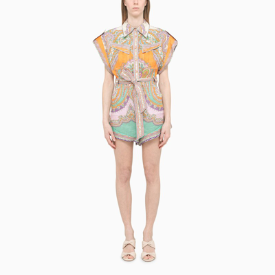 Zimmermann Multicolour Paisley-print Short Jumpsuit
