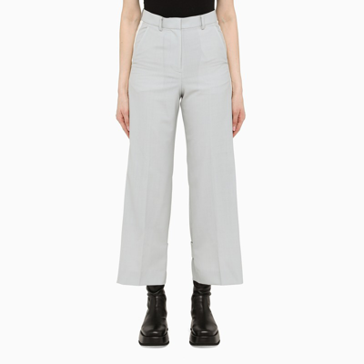 Sacai Side-stripe Straight-leg Trousers In L Grey