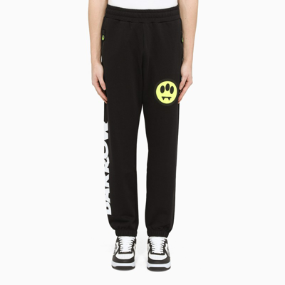 Barrow Black Joggers With Smile And Logo Print