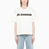 Jil Sander Relaxed-fit Cotton T-shirt With Bold Logo In Beige