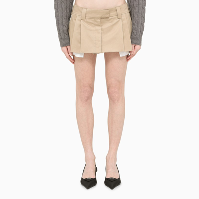 Miu Miu Beige Low-waist Mini Skirt
