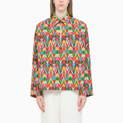 Valentino Multicolour V-pattern Shirt In Multicolor