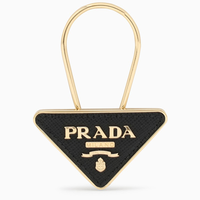 Prada Black Logo Triangle Key Case