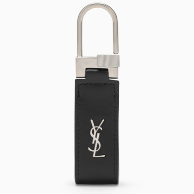 Saint Laurent Black Leather Key Case