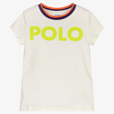 Polo Ralph Lauren Babies' Girls Ivory Logo T-shirt