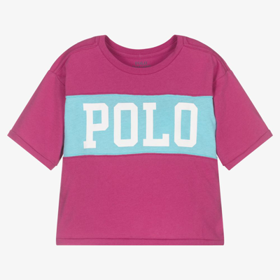 Polo Ralph Lauren Kids' Girls Pink Logo T-shirt
