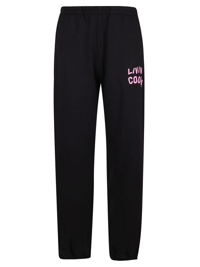 Livincool Woman Black Joggers With Pink Logo