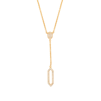 Sole Du Soleil Lily Collection Women's 18k Rg Plated Geo Drop Fashion Necklace In Gold Tone,pink,rose Gold Tone