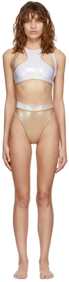Andreädamo Ssense Exclusive White & Beige Wet Halter Bikini In 002 0476 Nu